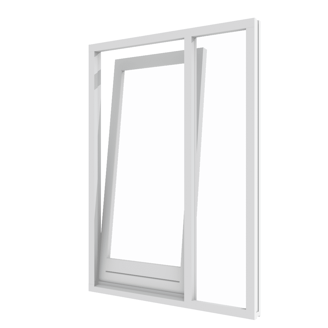 draai-kiepdeur met zijlicht rechts binnendraaiend hout