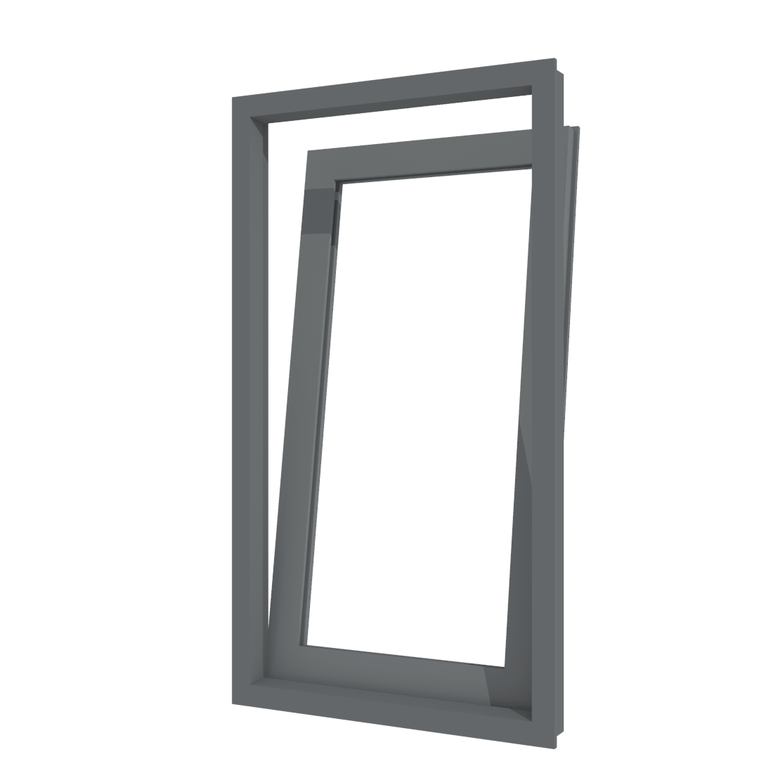 draai-kiepdeur 1 vak aluminium