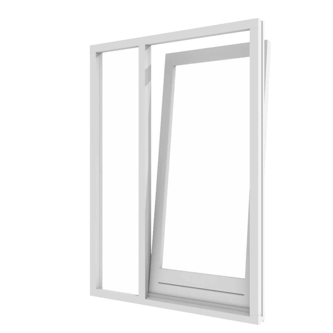 draai-kiepdeur met zijlicht links binnendraaiend hout