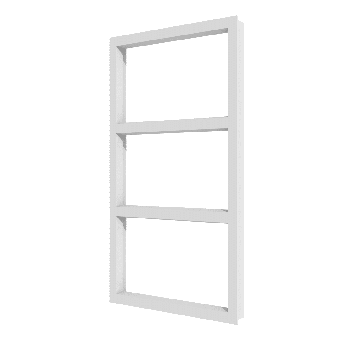 kunststof vast glas 3 vakken verticaal