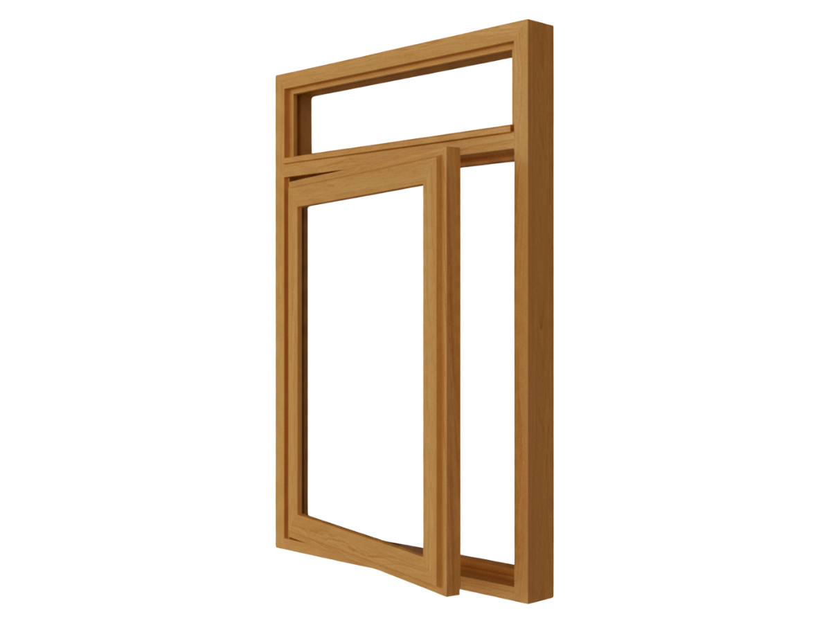 Holz-Drehflügel-Fenster mit Oberlicht