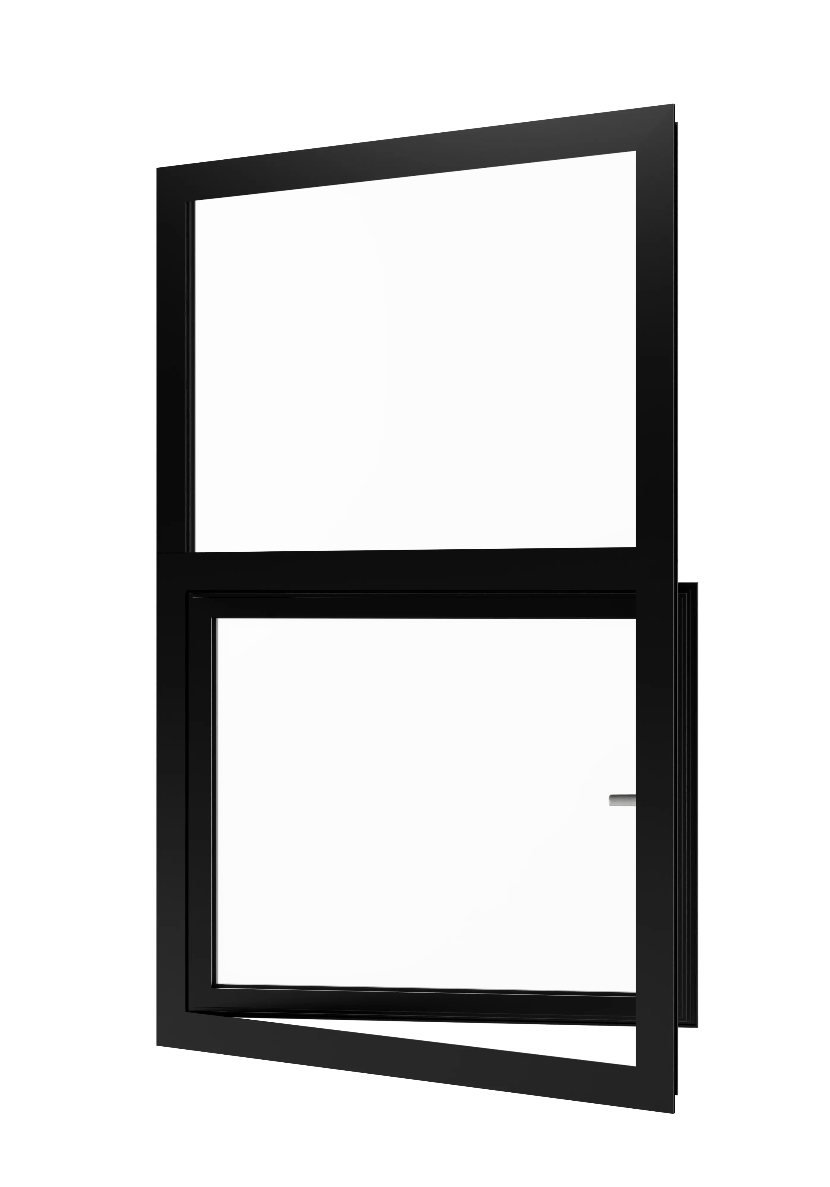 Aluminium-Dreh-Kipp-Fenster mit festverglast Oberlicht