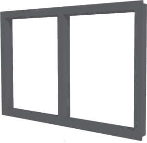 aluminium vast glas 2 vakken horizontaal