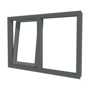 aluminium valraam links en vast glas