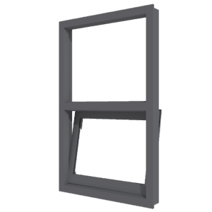 aluminium draaikiepraam onder en vast glas