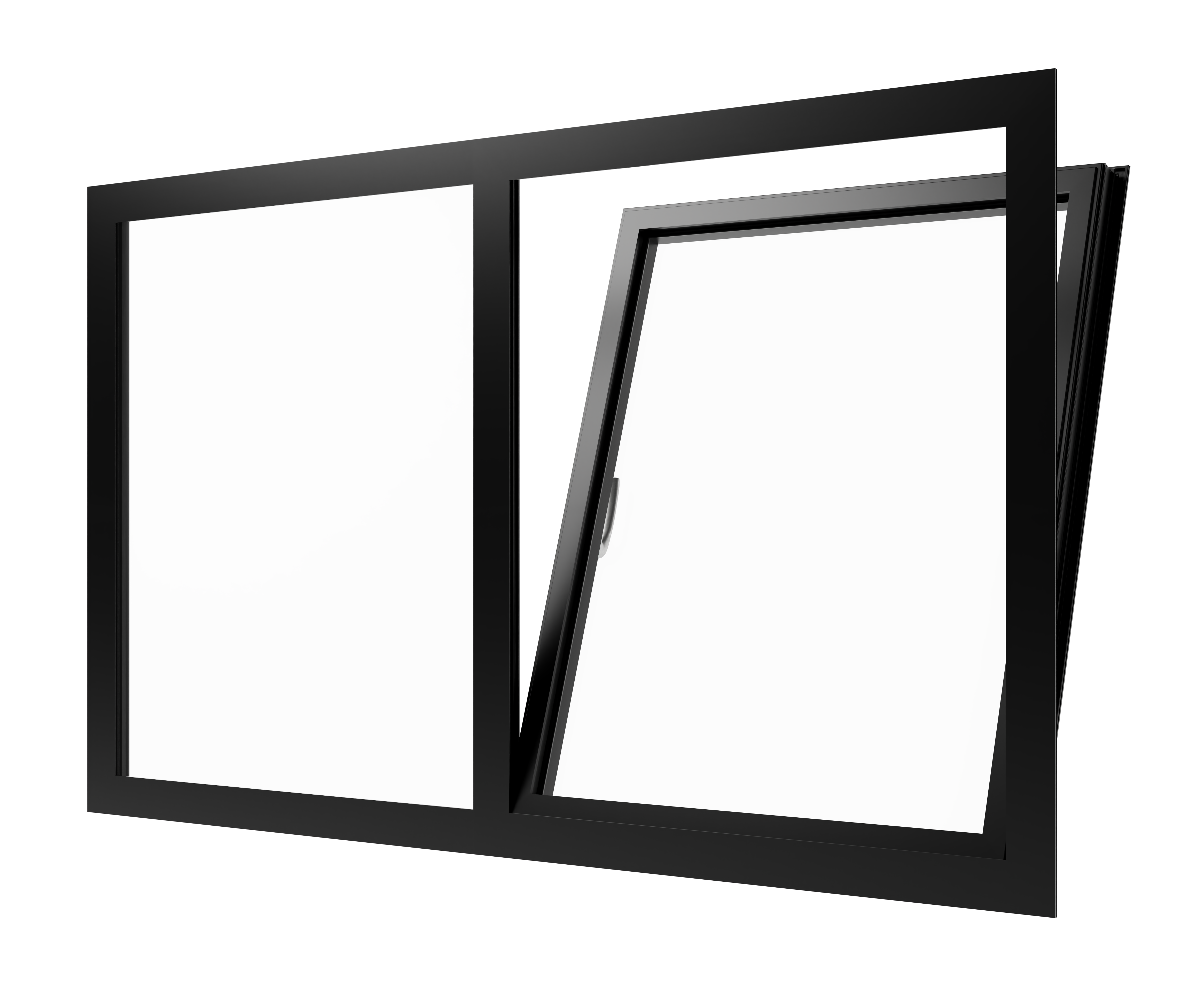 Aluminium kippfenster (rechts) mit festverglasung