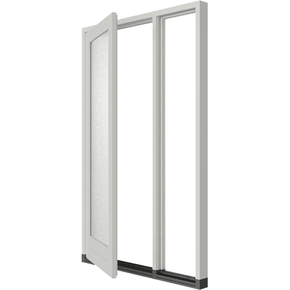 stapeldorpeldeur met zijlicht rechts hout buitendraaiend