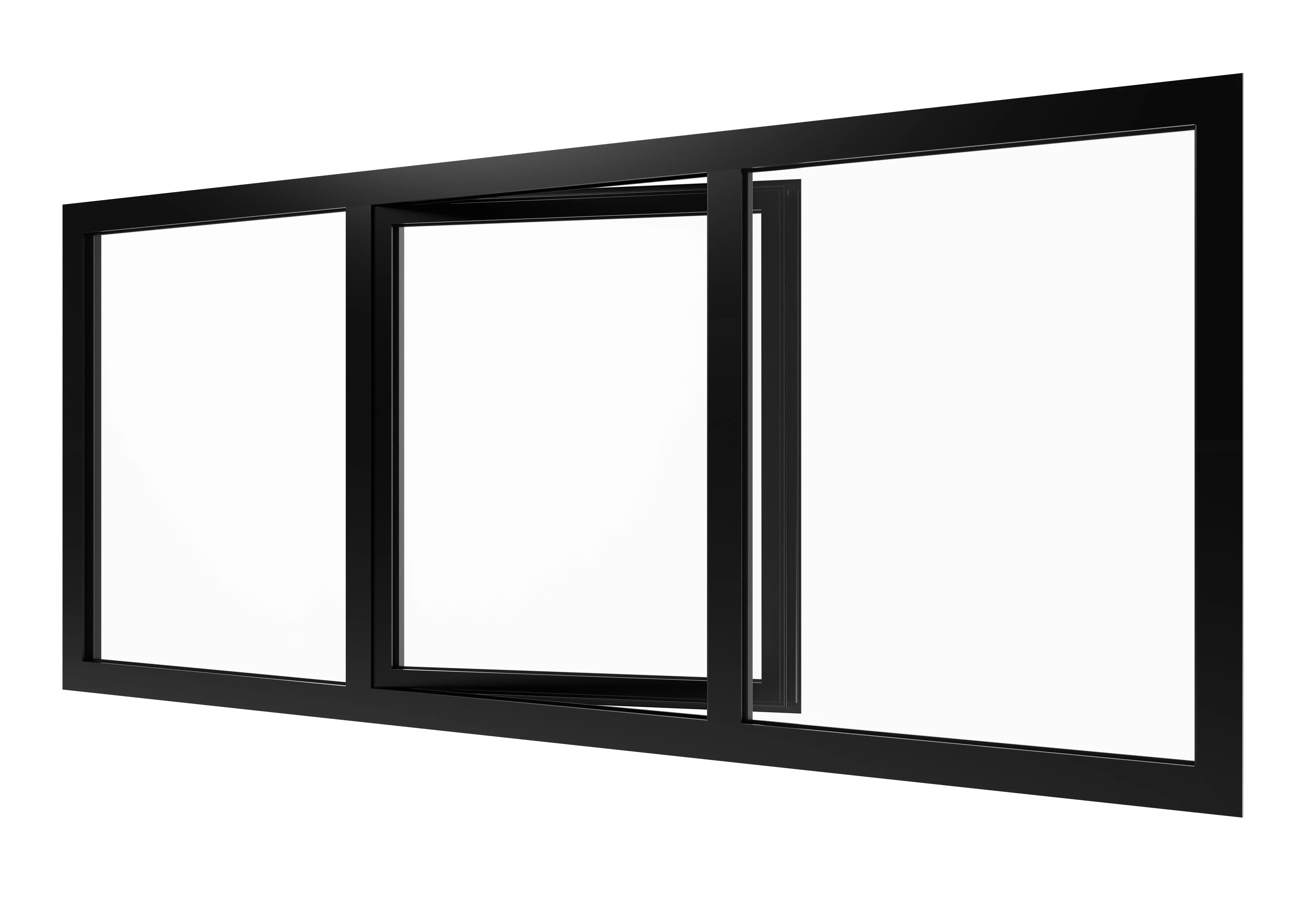 Aluminum Drehflügel fenster (mittig) mit 2 festverglasungen